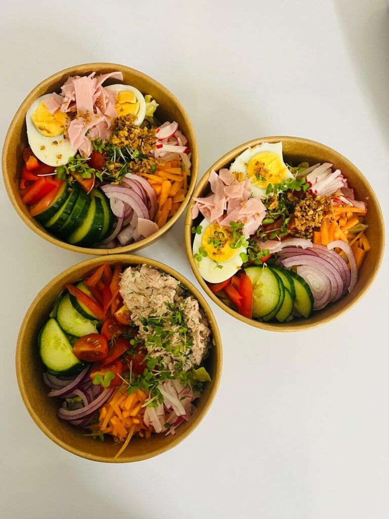 Salads at the cafe